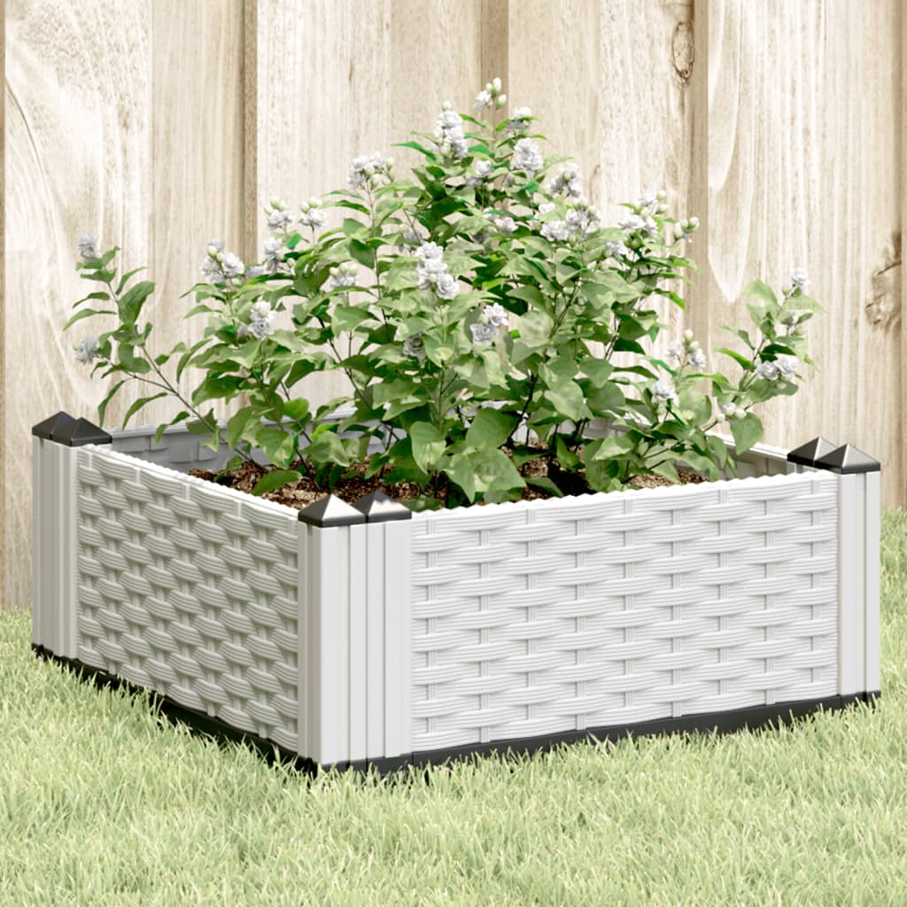 vidaXL Plantenbak met pinnen 42,5x42,5x28,5 cm polypropeen zwart