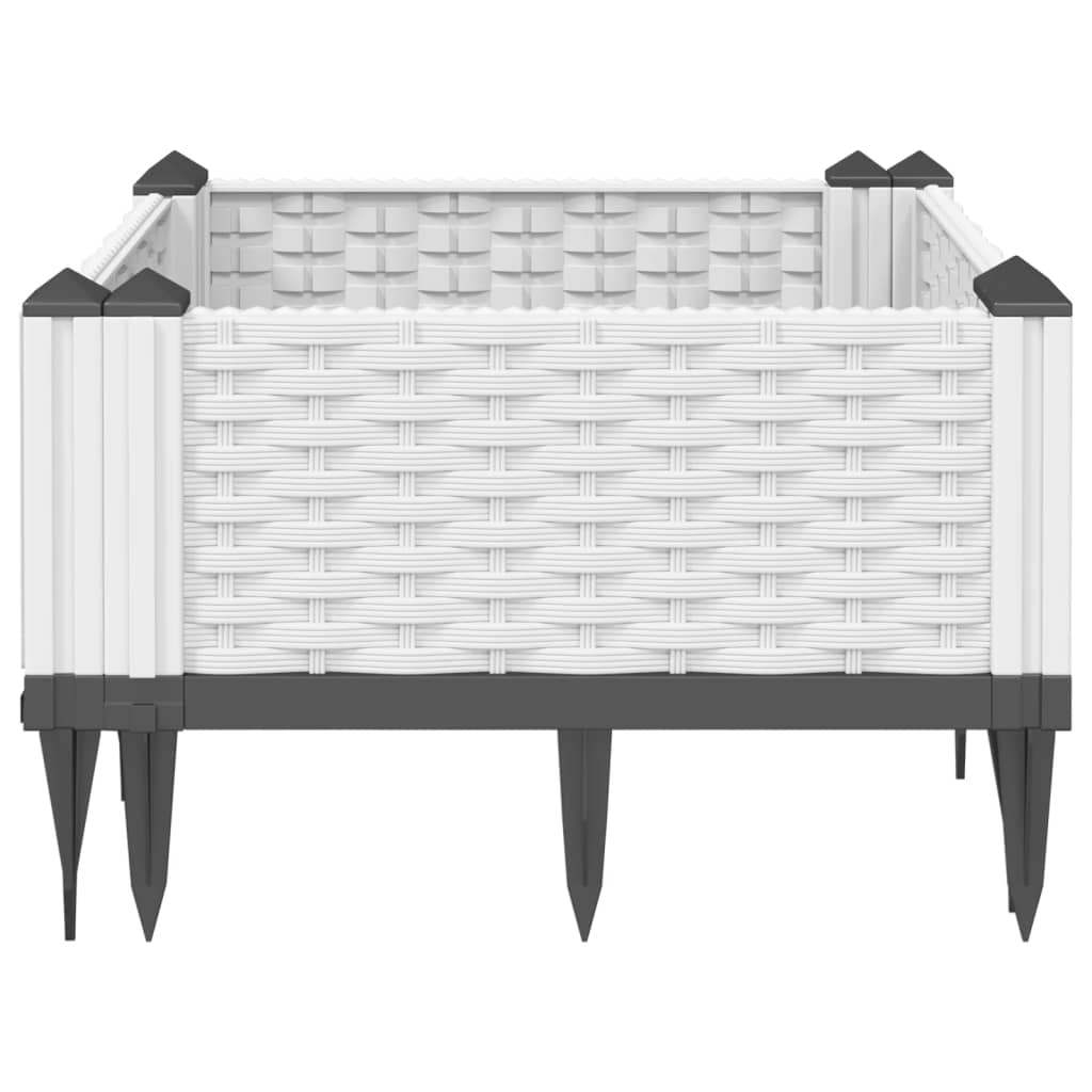 vidaXL Plantenbak met pinnen 42,5x42,5x28,5 cm polypropeen zwart