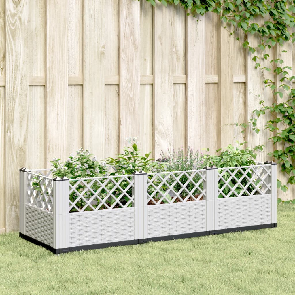 vidaXL Plantenbak met pinnen 42,5x42,5x28,5 cm polypropeen zwart