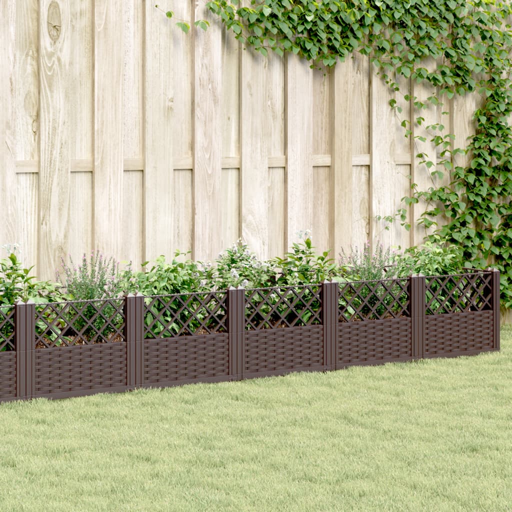 vidaXL Plantenbak met pinnen 42,5x42,5x28,5 cm polypropeen zwart
