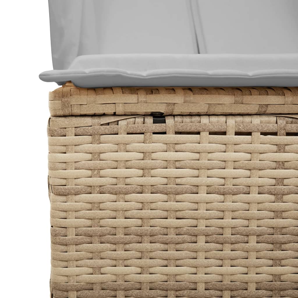 vidaXL Ligbed tweepersoons met dak en gordijn poly rattan zwart