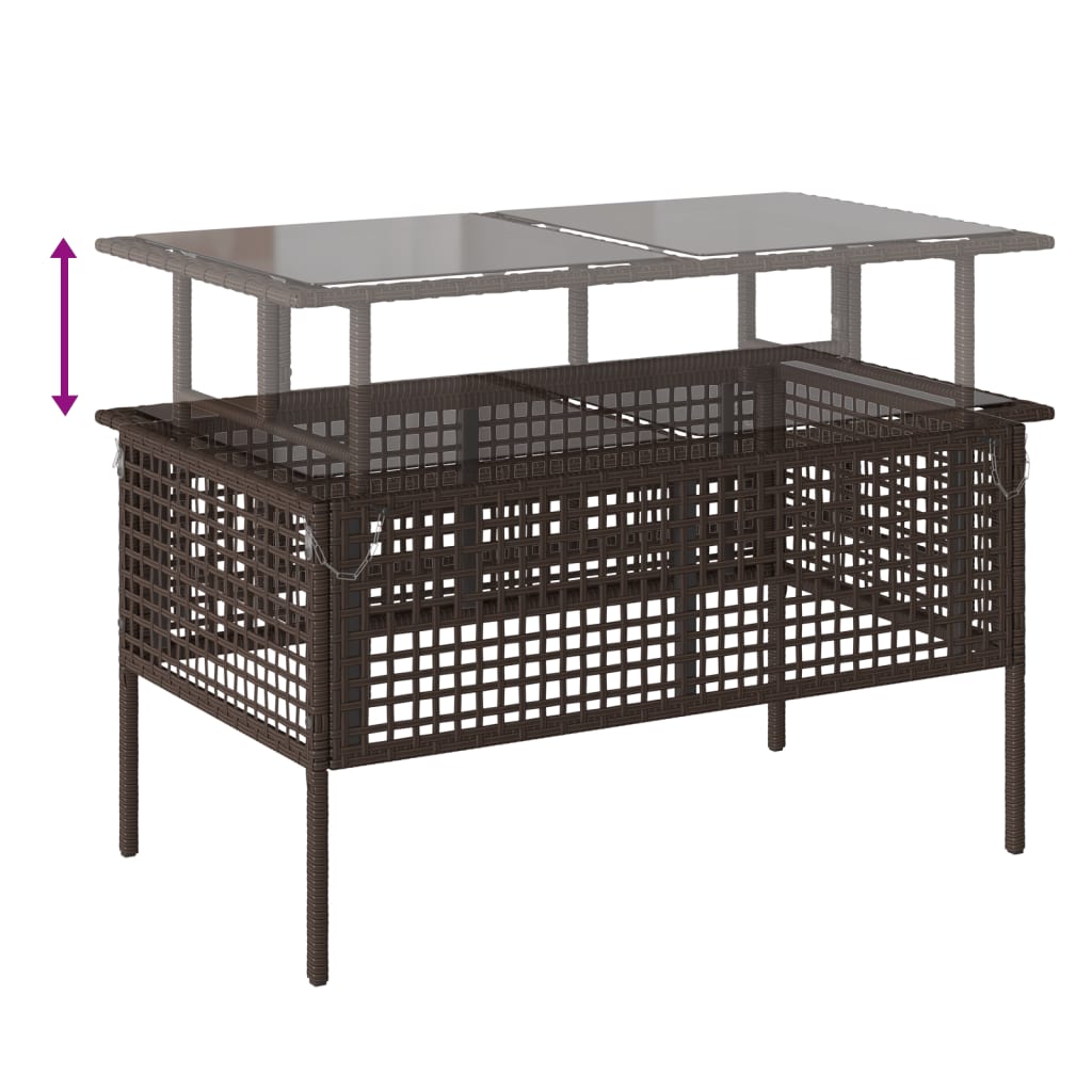 vidaXL 4-delige Loungeset met kussens poly rattan en glas zwart