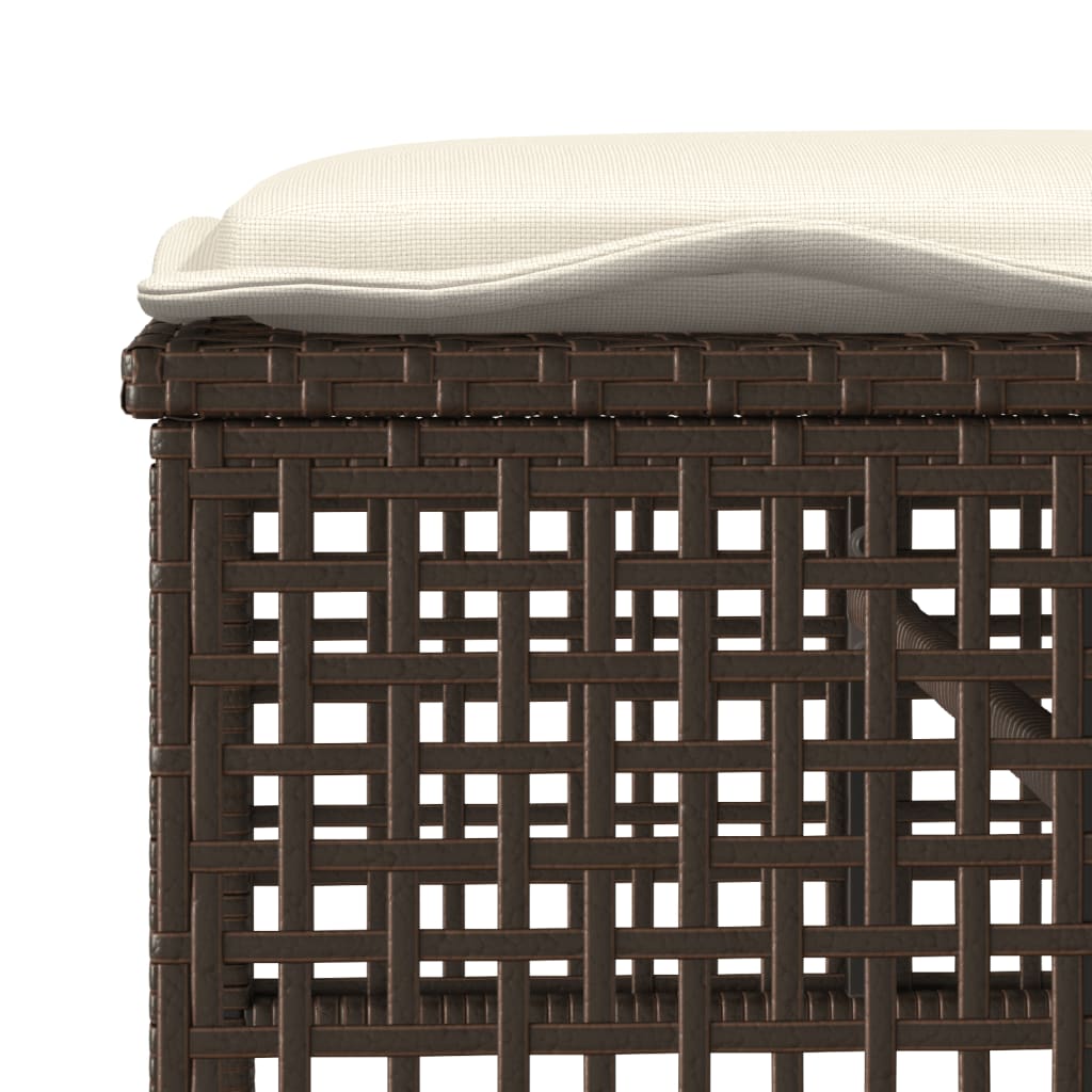 vidaXL 4-delige Loungeset met kussens poly rattan en glas zwart