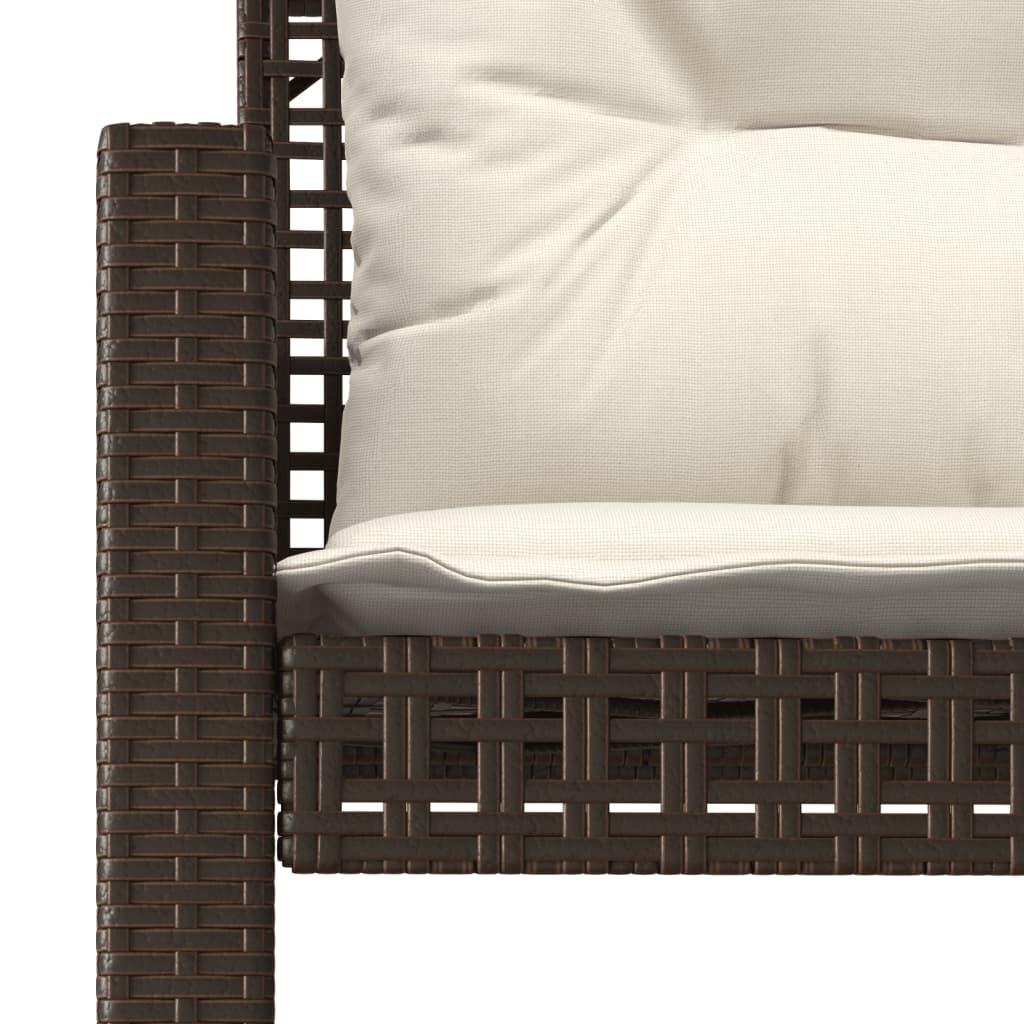 vidaXL 4-delige Loungeset met kussens poly rattan en glas zwart