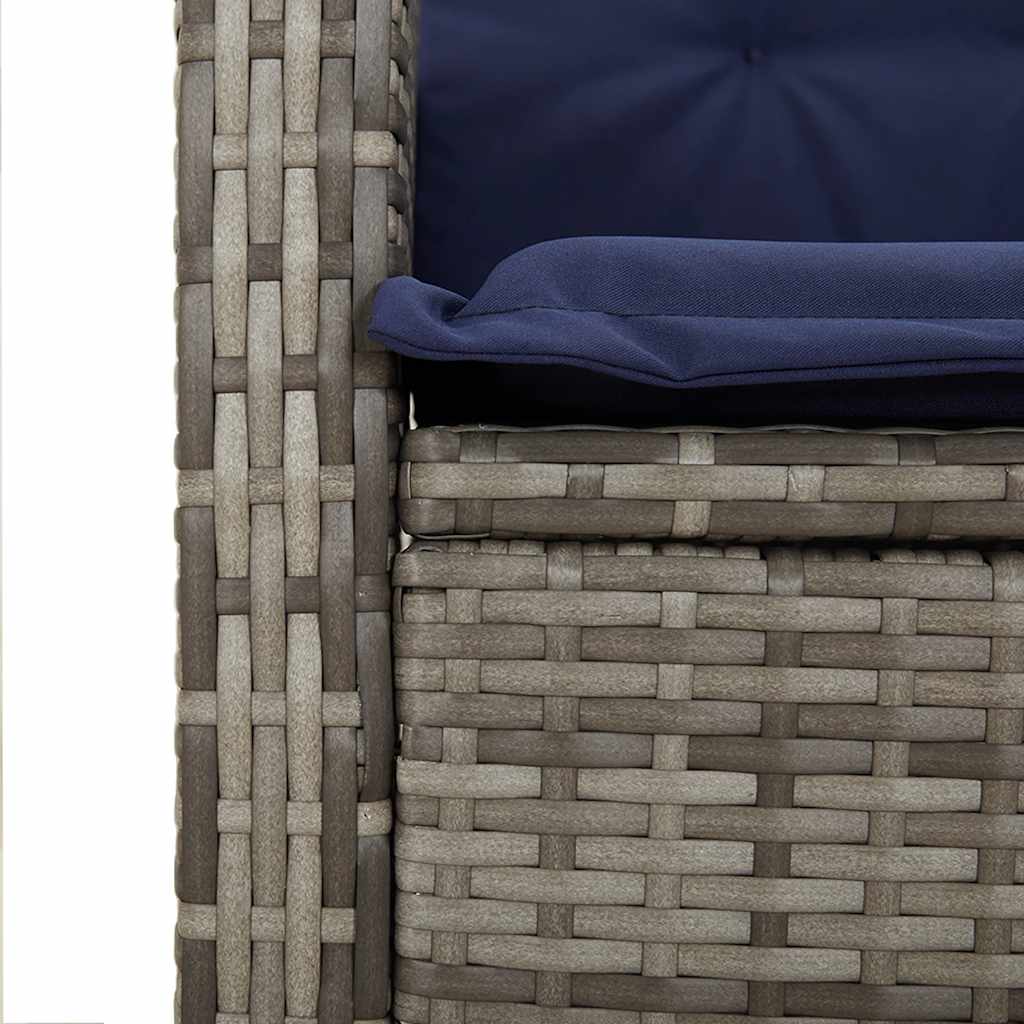 vidaXL Tuinbankje verstelbaar met kussens poly rattan bruin