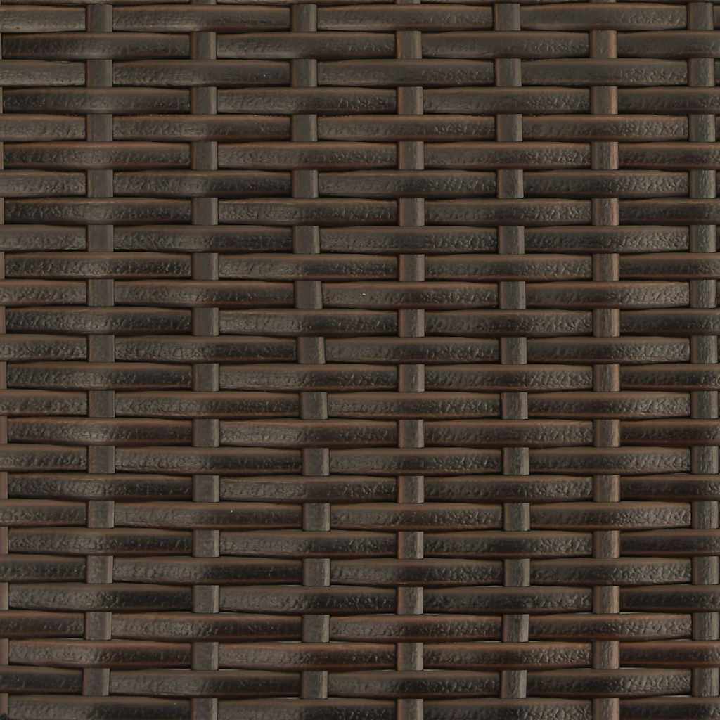 vidaXL Ligbed met luifel en kussens poly rattan bruin