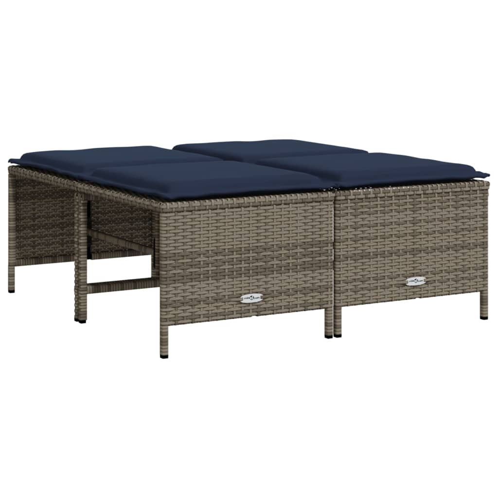 vidaXL Tuinstoelen met kussens 4 stuks Bruin Poly Rotan