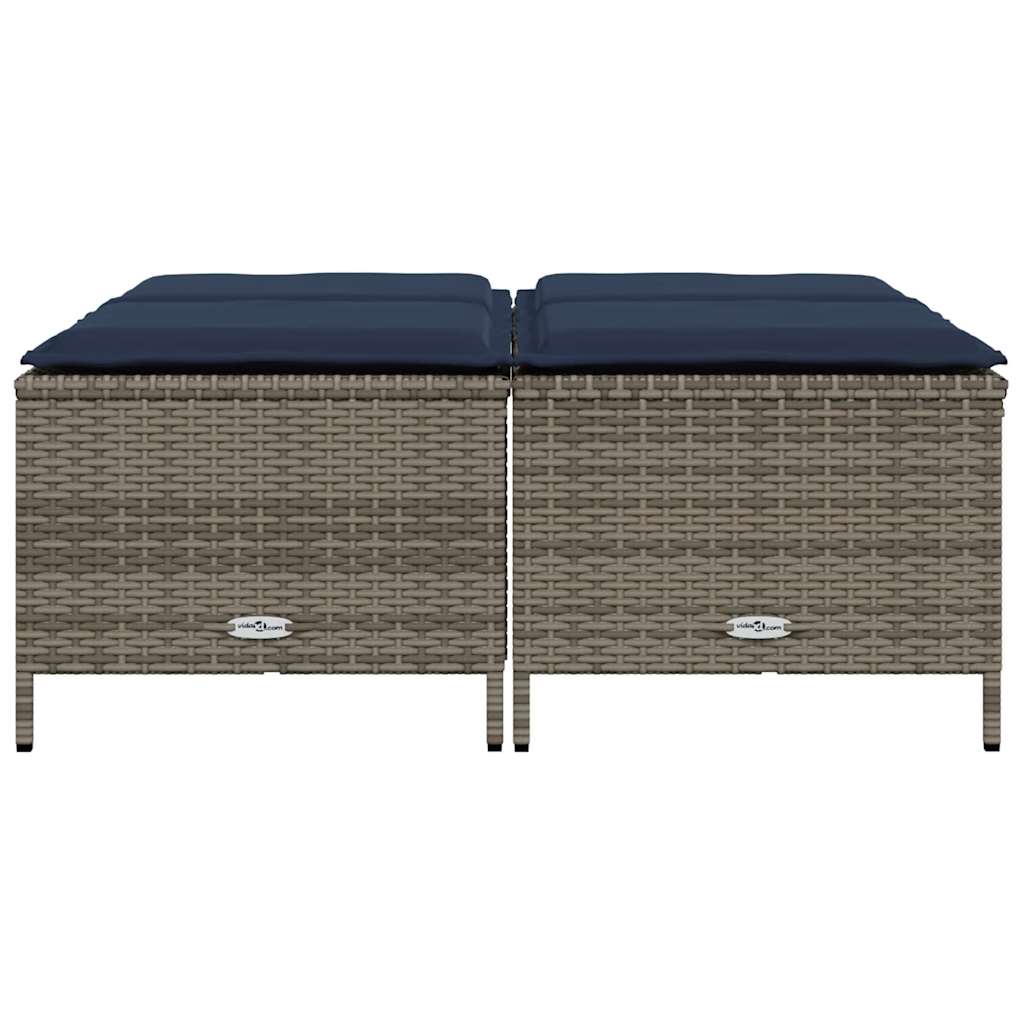 vidaXL Tuinstoelen met kussens 4 stuks Bruin Poly Rotan