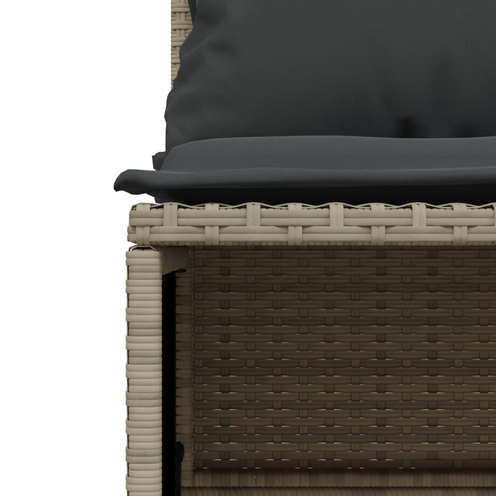 vidaXL 4-delige Loungeset met kussens poly rattan zwart