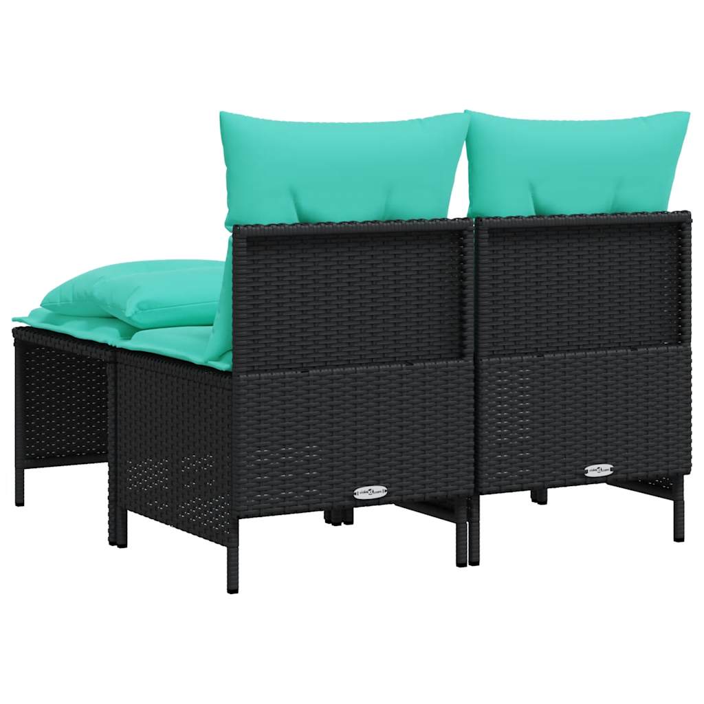 vidaXL 4-delige tuinbankset met kussens, bruin polyrotan