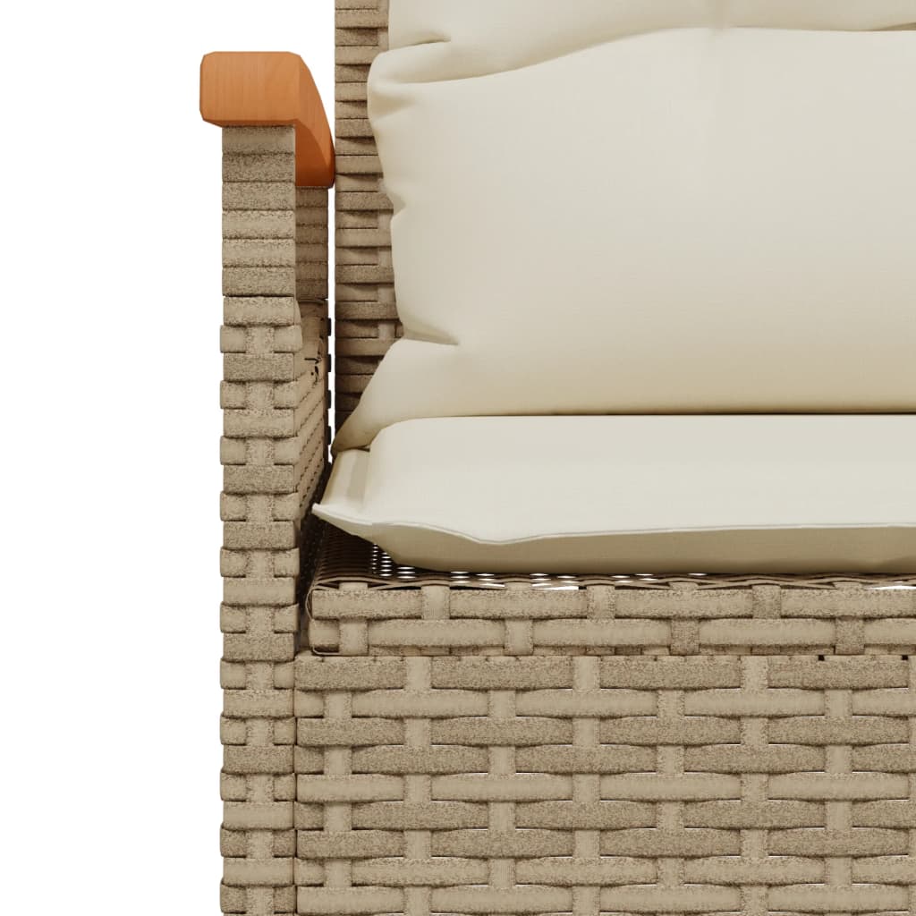 vidaXL Tuinbank met kussens 116x62,5x74 cm poly rattan zwart