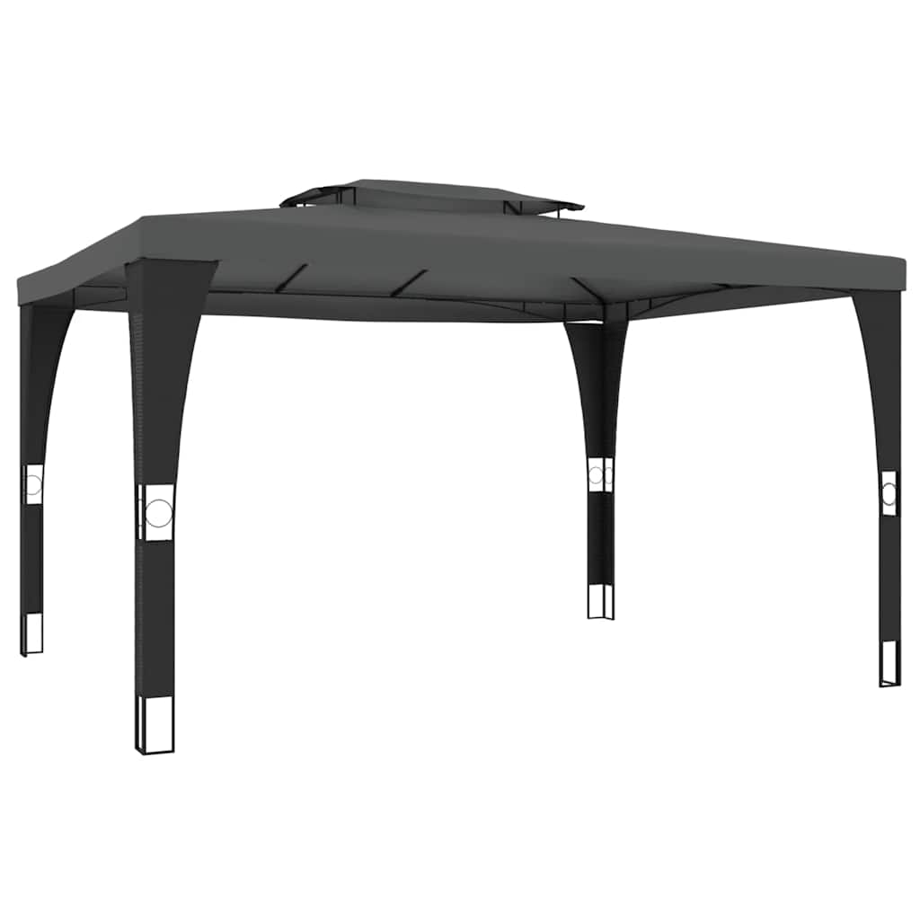 vidaXL Prieel met dubbel dak 2,98x2,98 m staal crèmekleurig