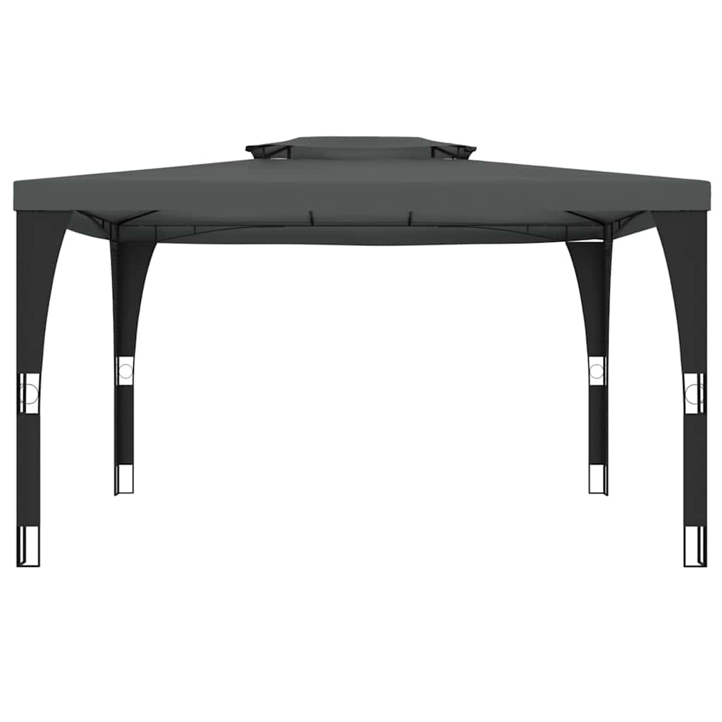 vidaXL Prieel met dubbel dak 2,98x2,98 m staal crèmekleurig
