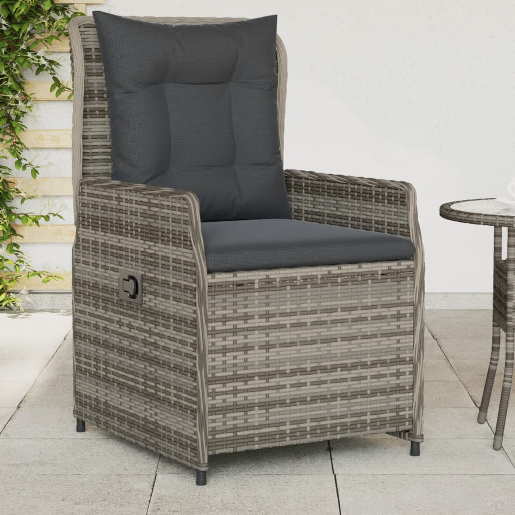 vidaXL Tuinstoelen 2 st verstelbaar poly rattan zwart
