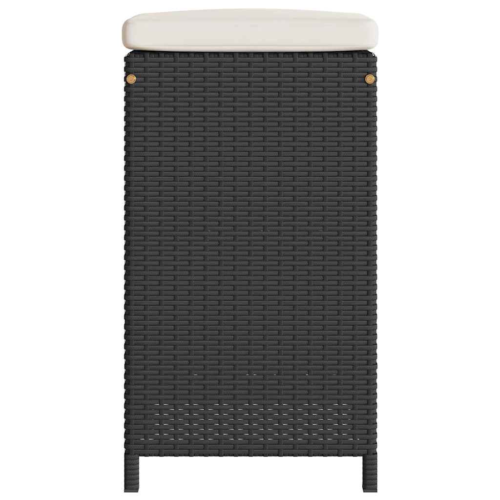vidaXL Tuinbarkrukken 2 st met kussens poly rattan bruin