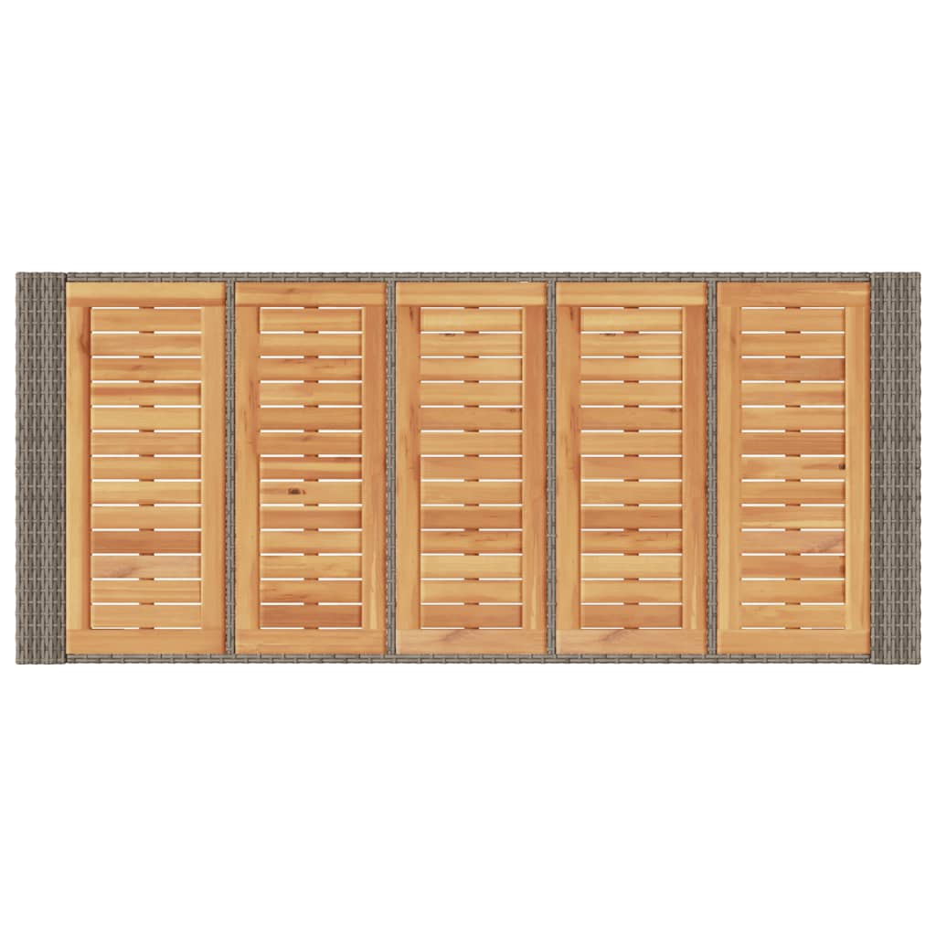 vidaXL Tuinbartafel acaciahouten blad 105x80x110 cm poly rattan zwart