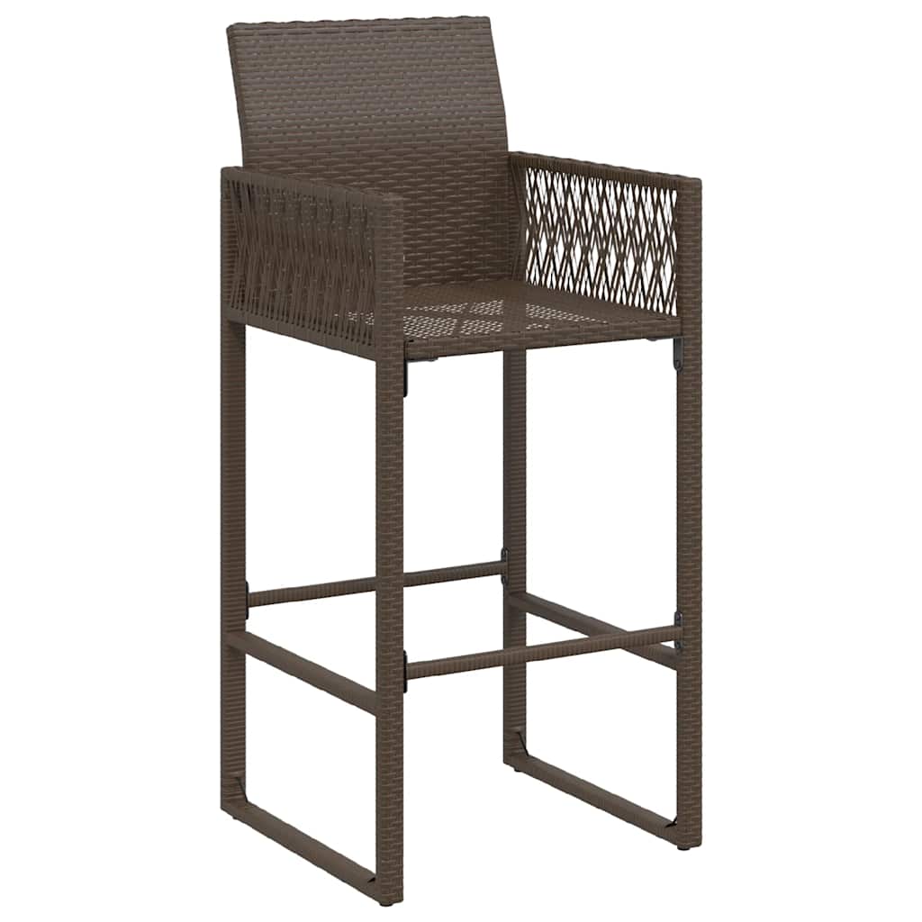 vidaXL Garden Bar Stools 2 pcs poly rattan black