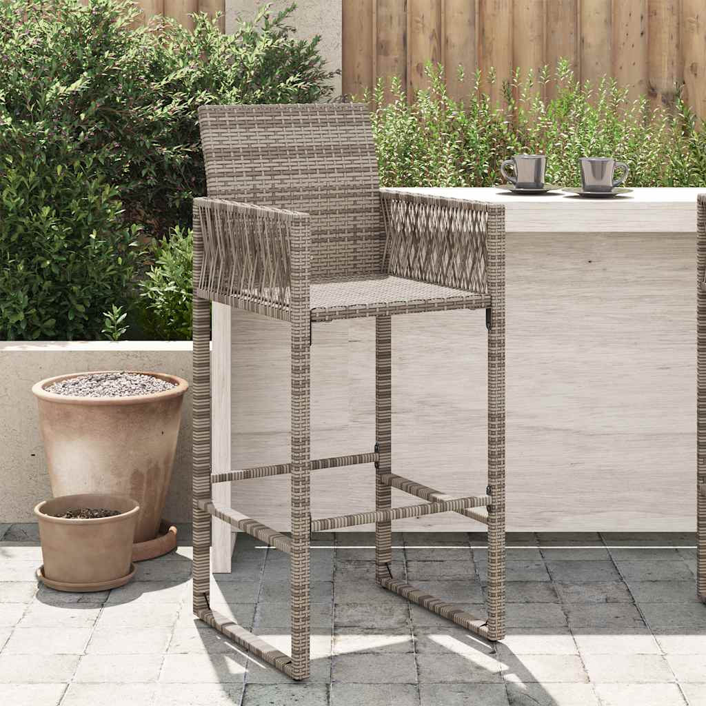 vidaXL Garden Bar Stools 2 pcs poly rattan black