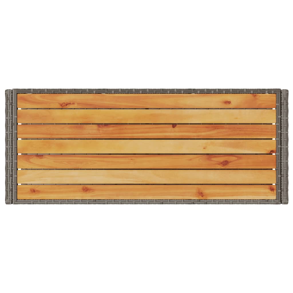 vidaXL Bartrolley 3-laags poly rattan en massief acaciahout zwart