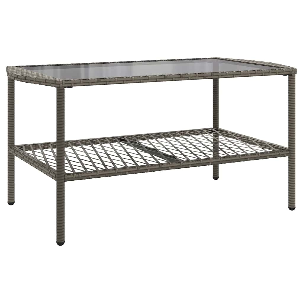 vidaXL 4-delige Loungeset met kussens poly rattan zwart