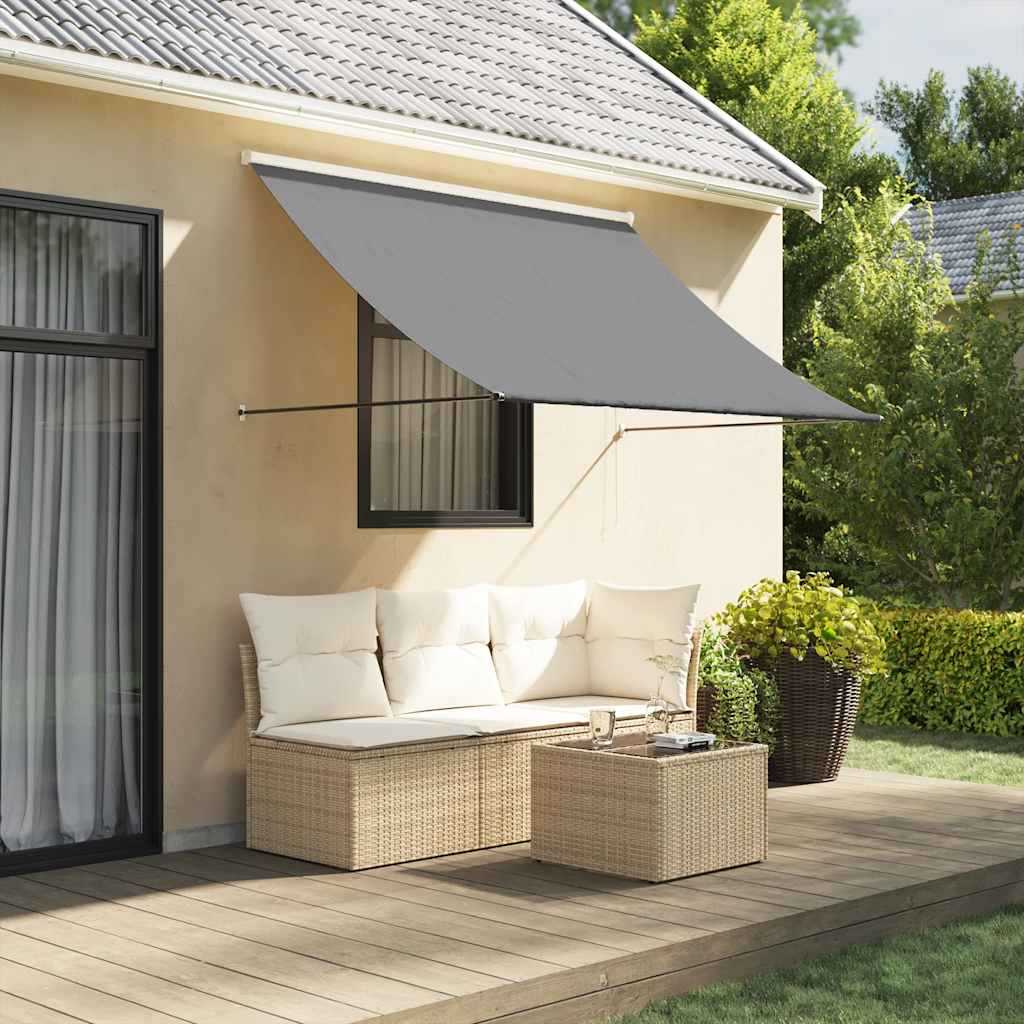 vidaXL Retractable Awning 150x150 cm Fabric and Steel Anthracite