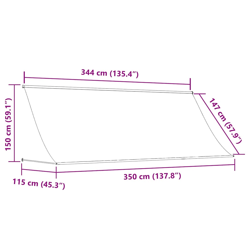 vidaXL Retractable Awning 150x150 cm Fabric and Steel Anthracite