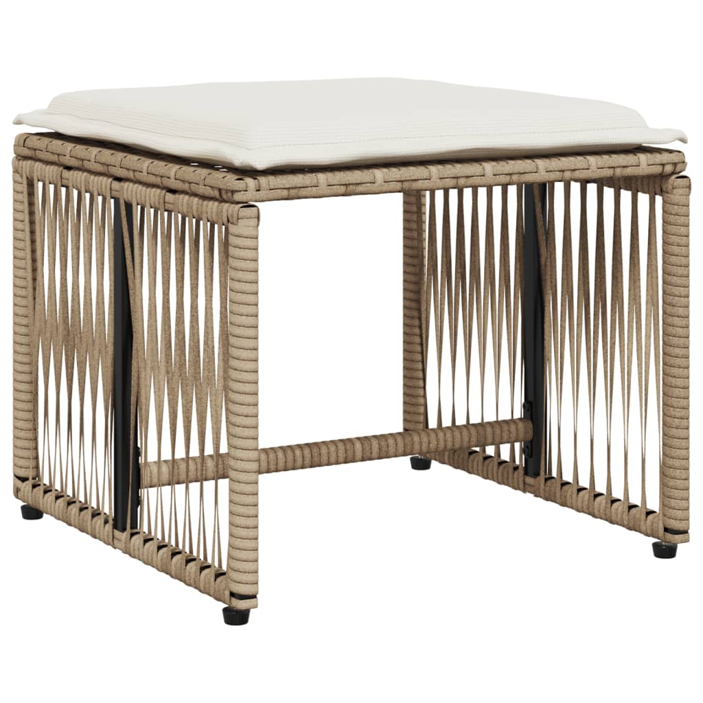 vidaXL 7-delige Tuinset met kussens poly rattan zwart
