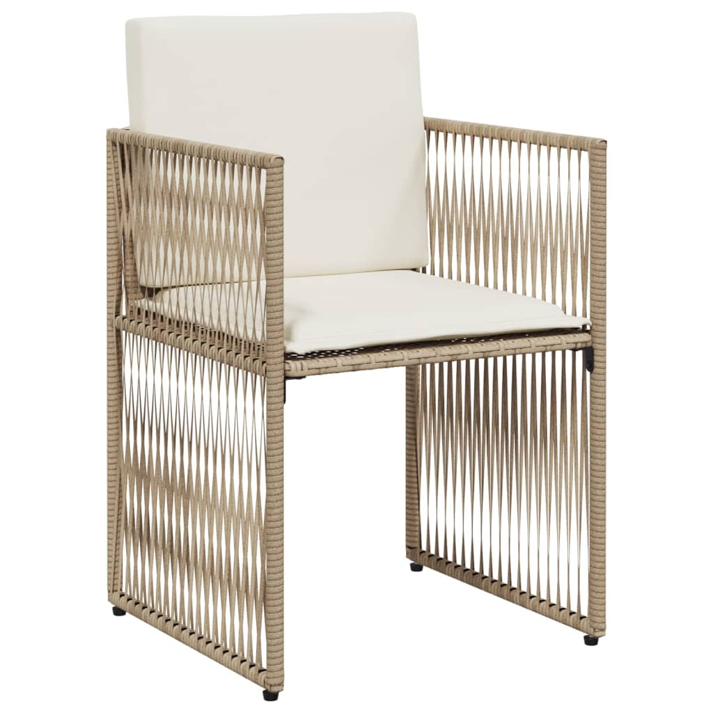 vidaXL 7-delige Tuinset met kussens poly rattan zwart