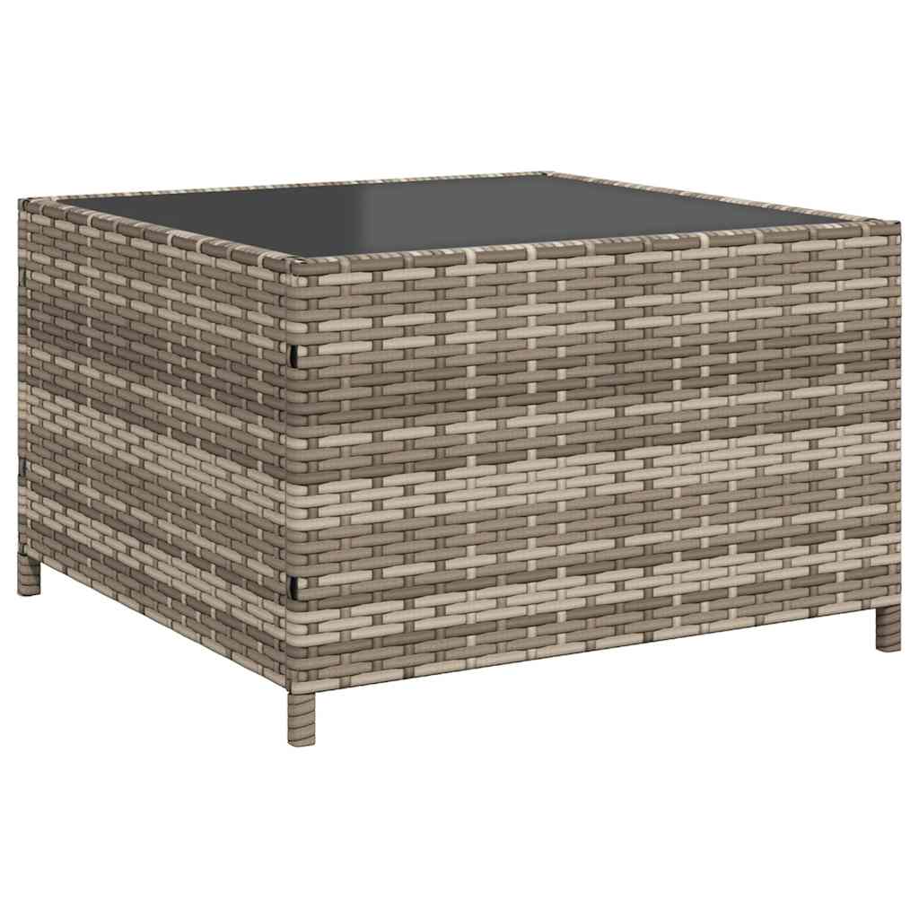 vidaXL Tuinbank met tafel en kussens L-vormig poly rattan zwart