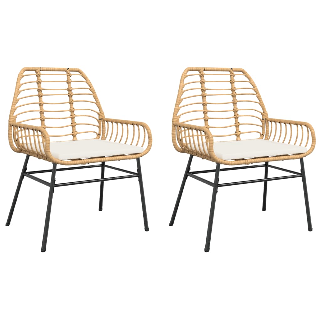 vidaXL Garden Chairs 2 pcs poly rattan black