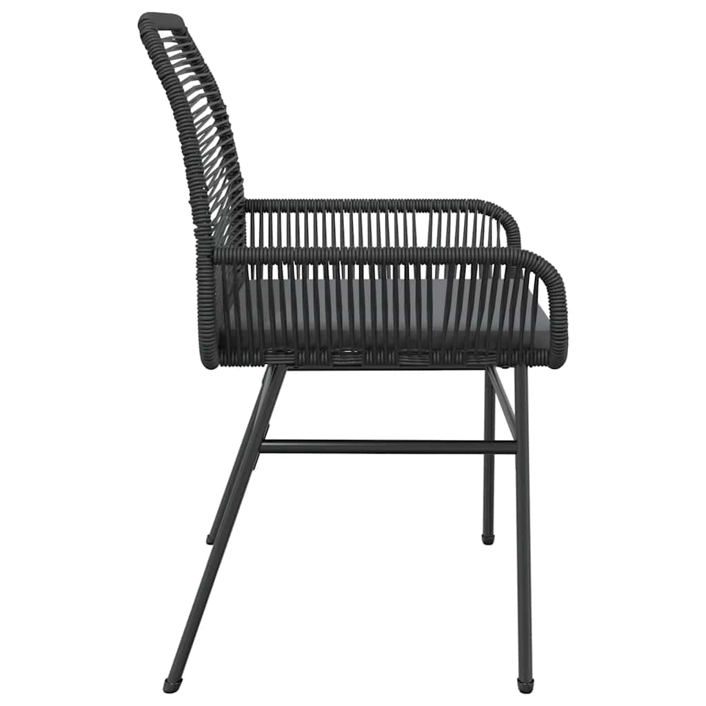 vidaXL Garden chairs 2 pcs with cushions poly rattan black