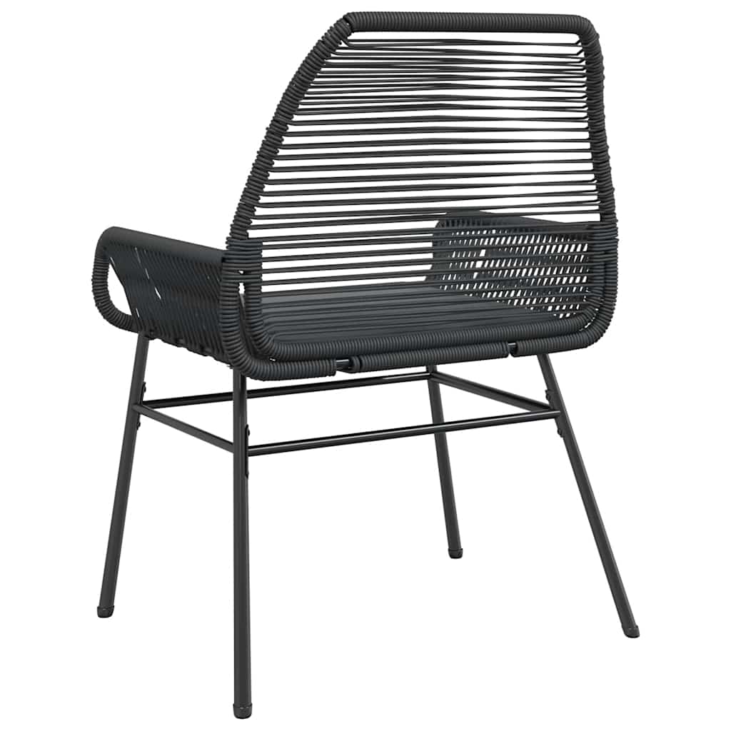 vidaXL Garden chairs 2 pcs with cushions poly rattan black