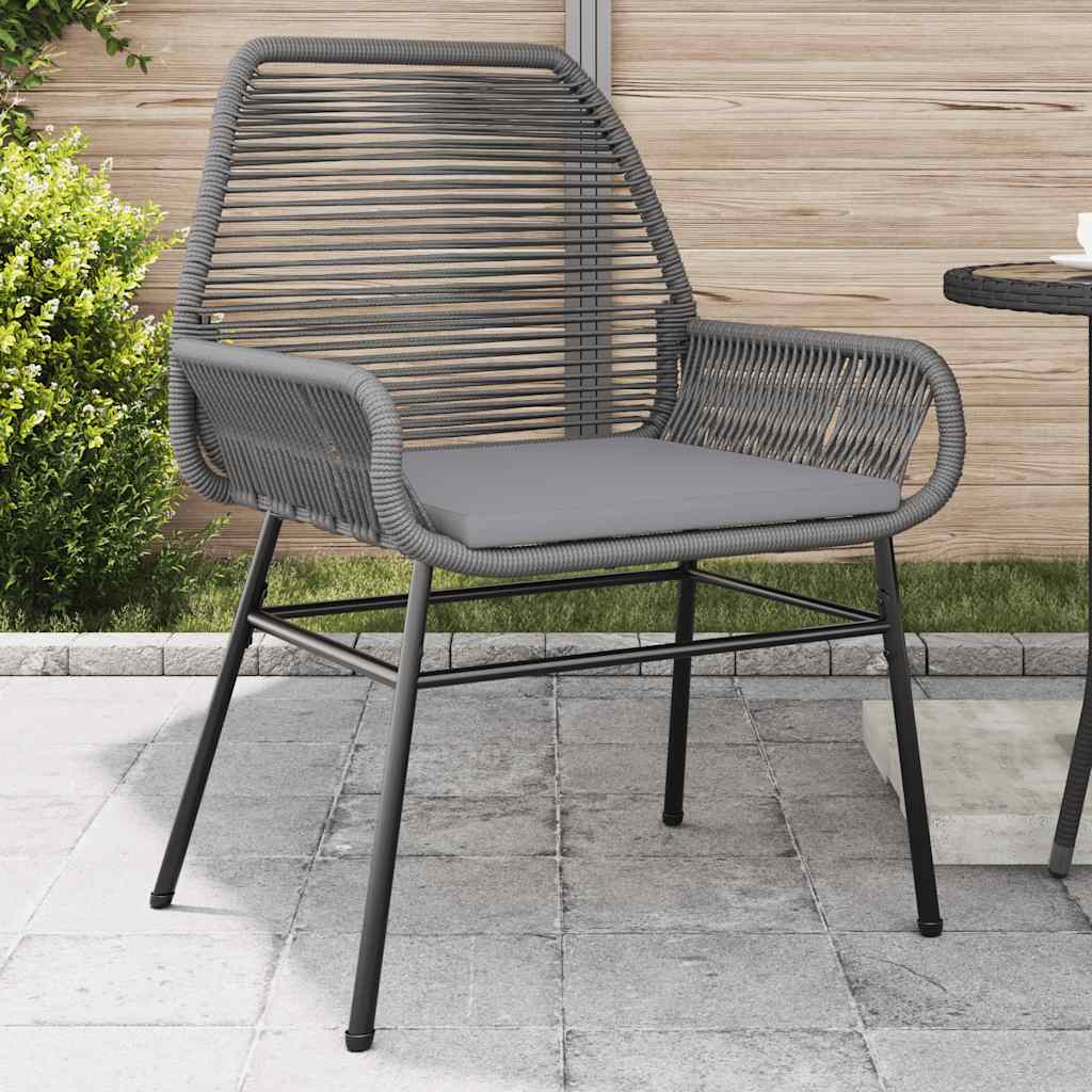 vidaXL Garden chairs 2 pcs with cushions poly rattan black