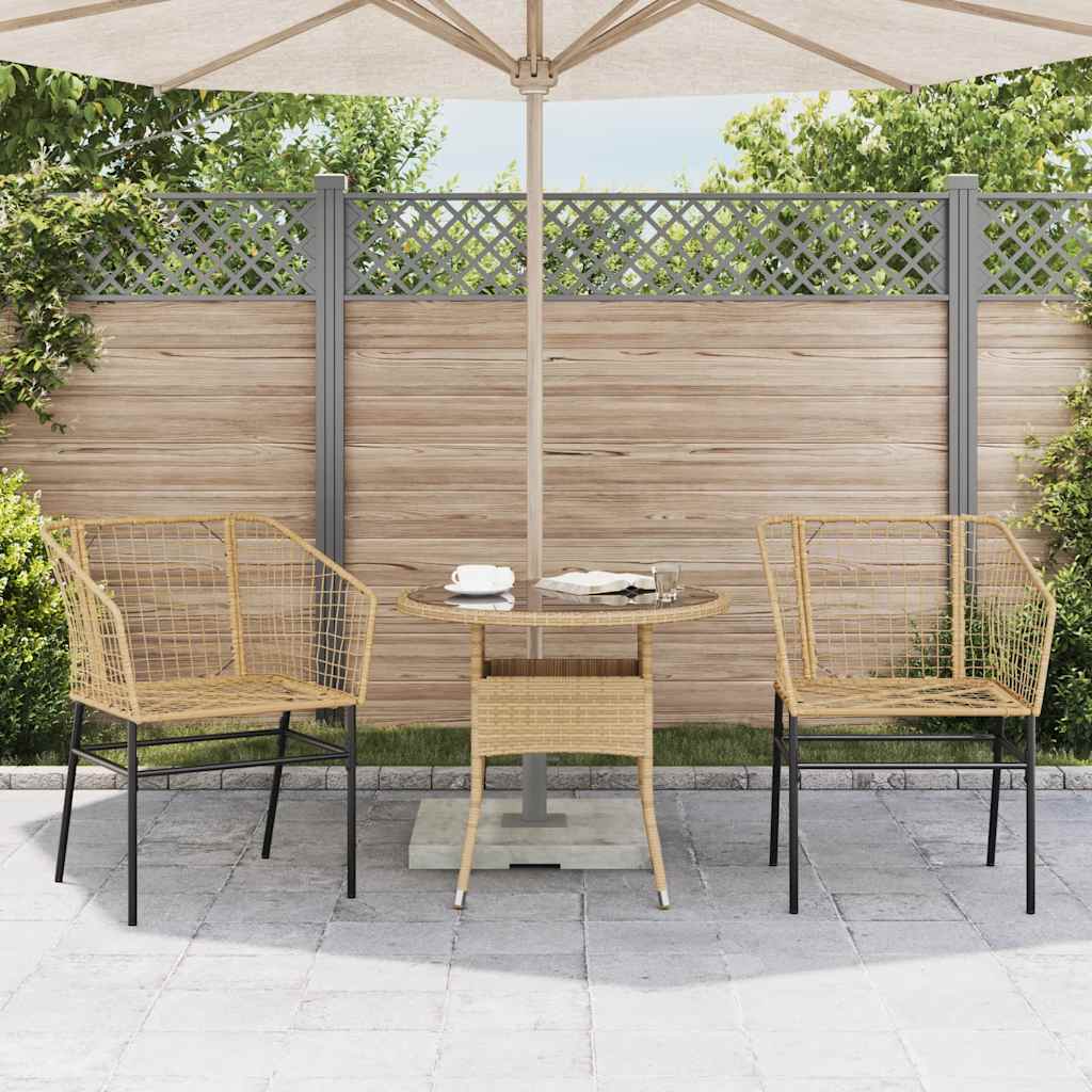 vidaXL Tuinstoelen 2 st poly rattan zwart
