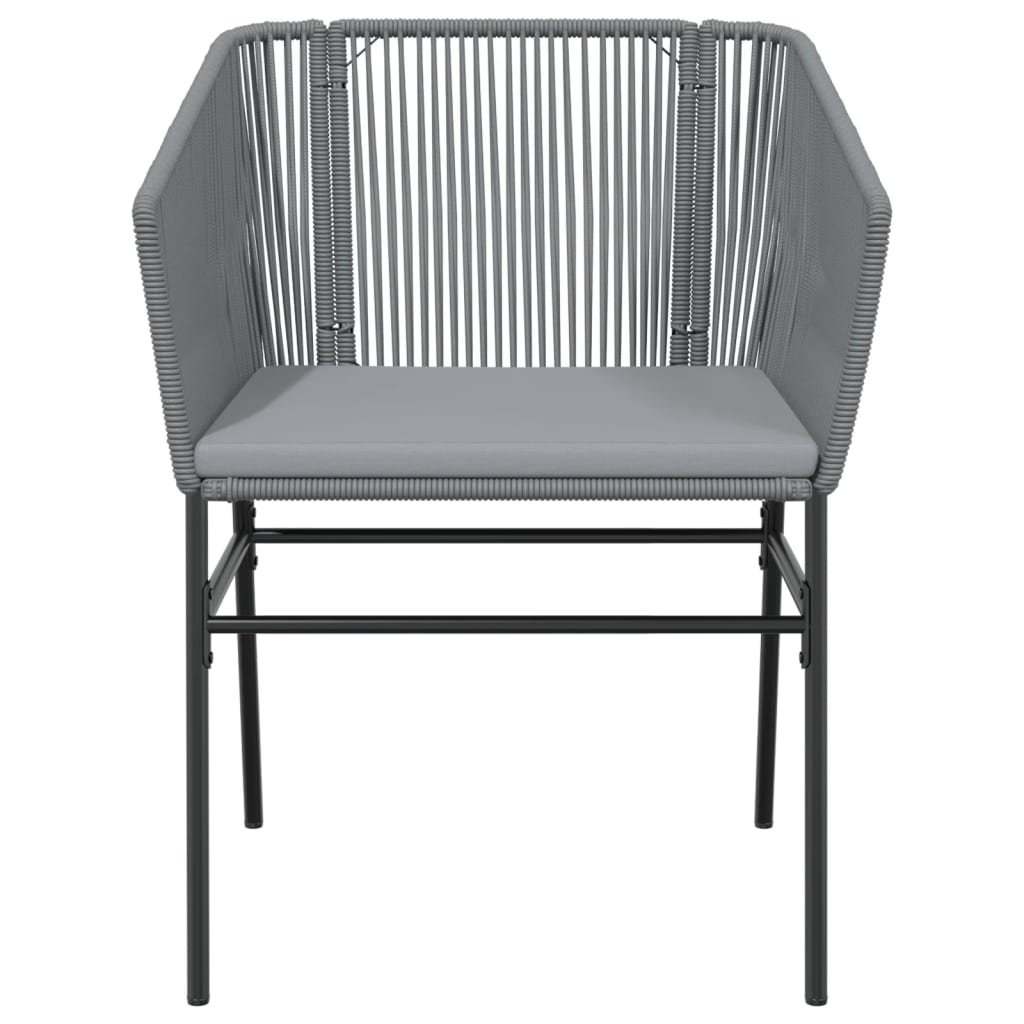vidaXL Tuinstoelen 2 st met kussens poly rattan zwart