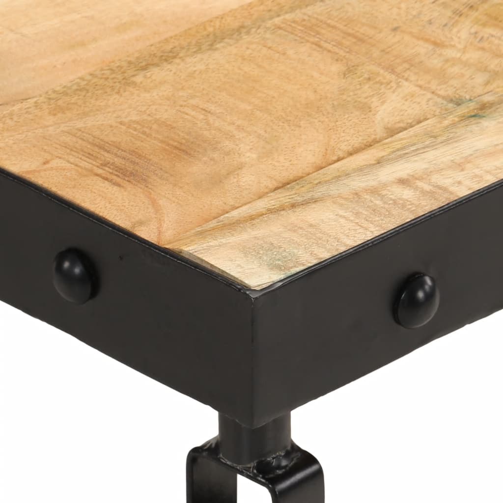 vidaXL Salontafel met wieltjes 100x55x26 cm massief mangohout