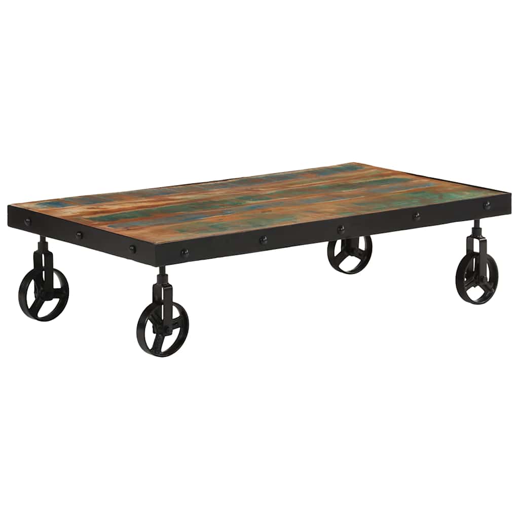 vidaXL Salontafel met wieltjes 100x55x26 cm massief mangohout