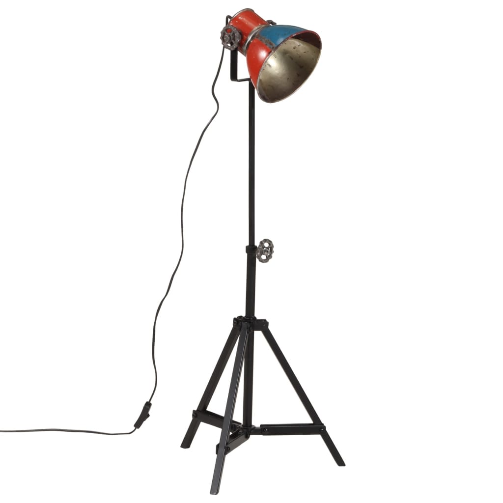 vidaXL Vloerlamp 25 W E27 35x35x65/95 cm vintage zilverkleurig