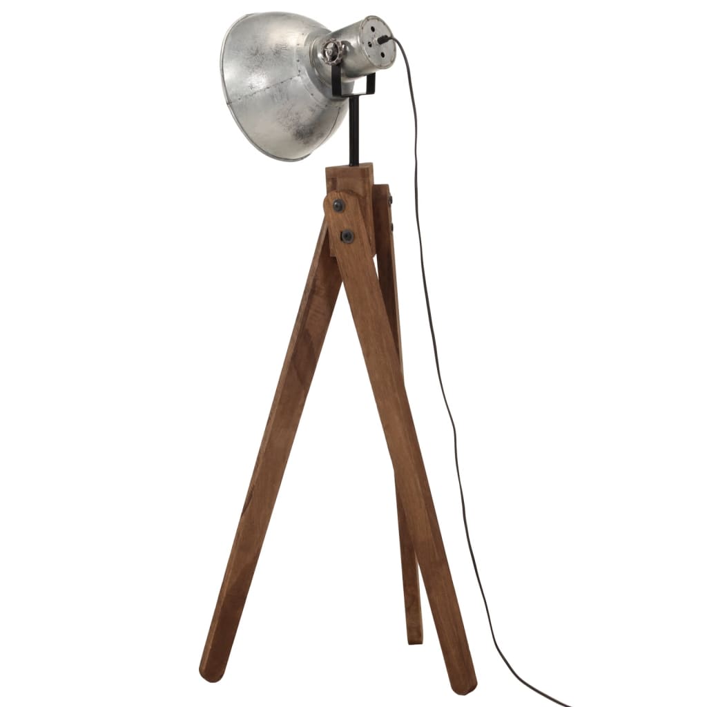 vidaXL Vloerlamp 25 W E27 45x45x120 cm vintage zilverkleurig