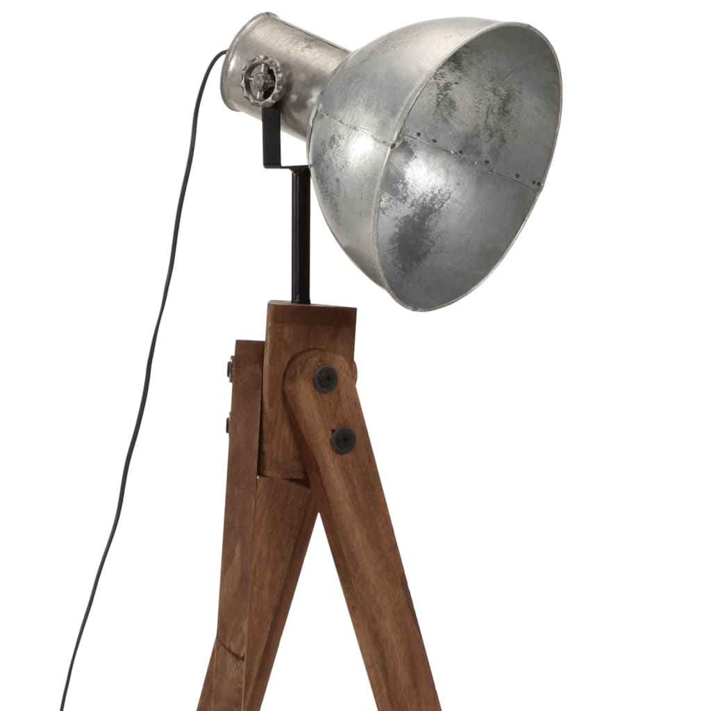 vidaXL Vloerlamp 25 W E27 45x45x120 cm vintage zilverkleurig