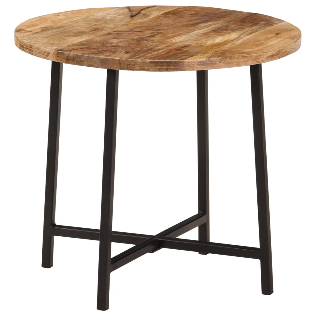 vidaXL Salontafel 54x54x35 cm massief mangohout en ijzer