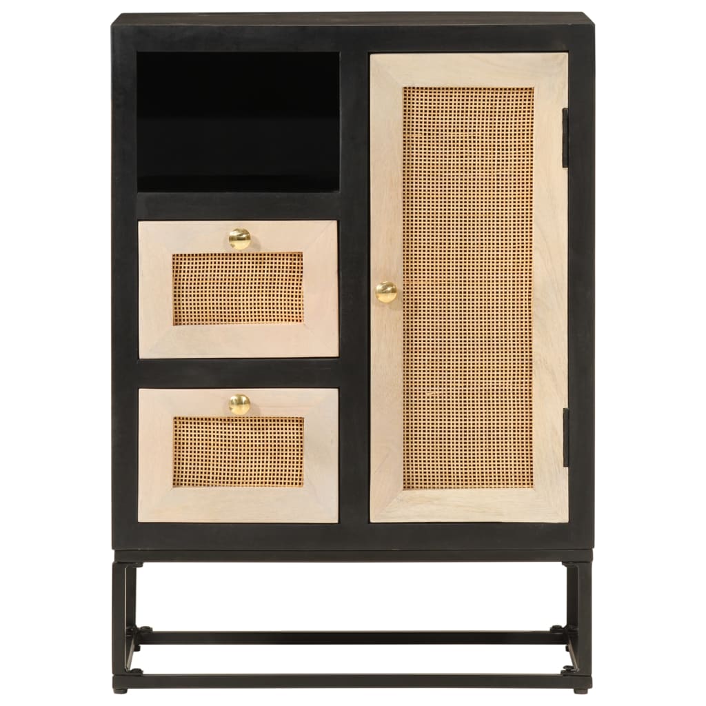 vidaXL Nightstand 40x30x50 cm solid mango wood and iron black