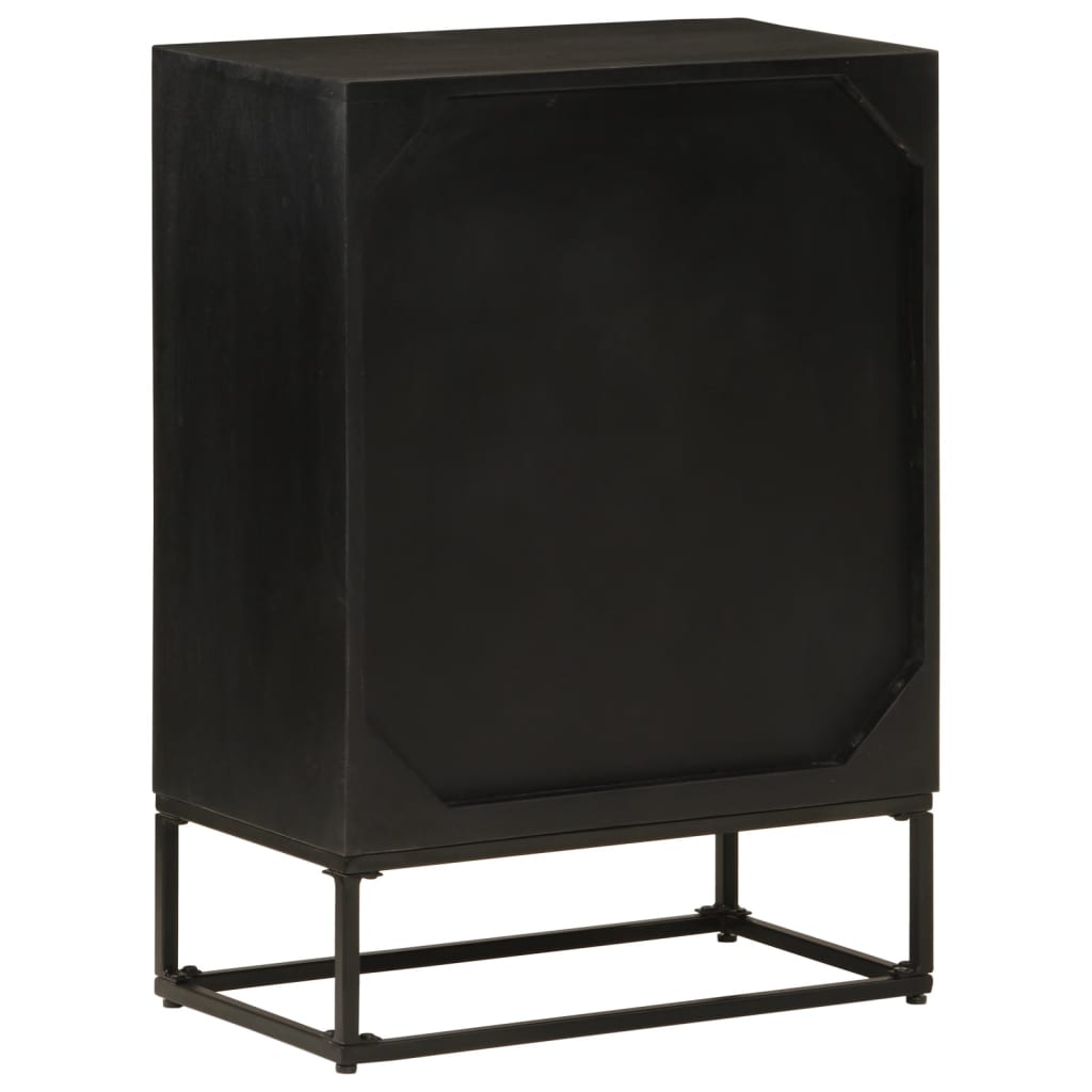 vidaXL Nightstand 40x30x50 cm solid mango wood and iron black