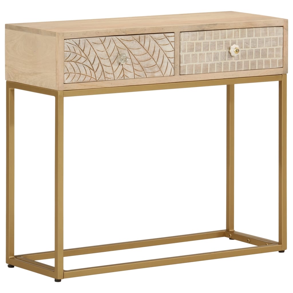 vidaXL Nachtkastje 40x30x50 cm massief mangohout en ijzer