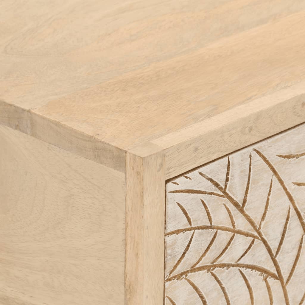 vidaXL Nachtkastje 40x30x50 cm massief mangohout en ijzer