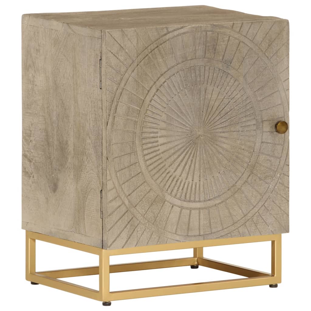 vidaXL Bedside Cabinet 40x30x50 cm Solid Mango Wood and Iron