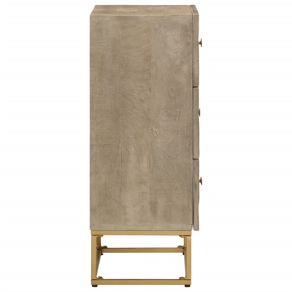 vidaXL Bedside Cabinet 40x30x50 cm Solid Mango Wood and Iron