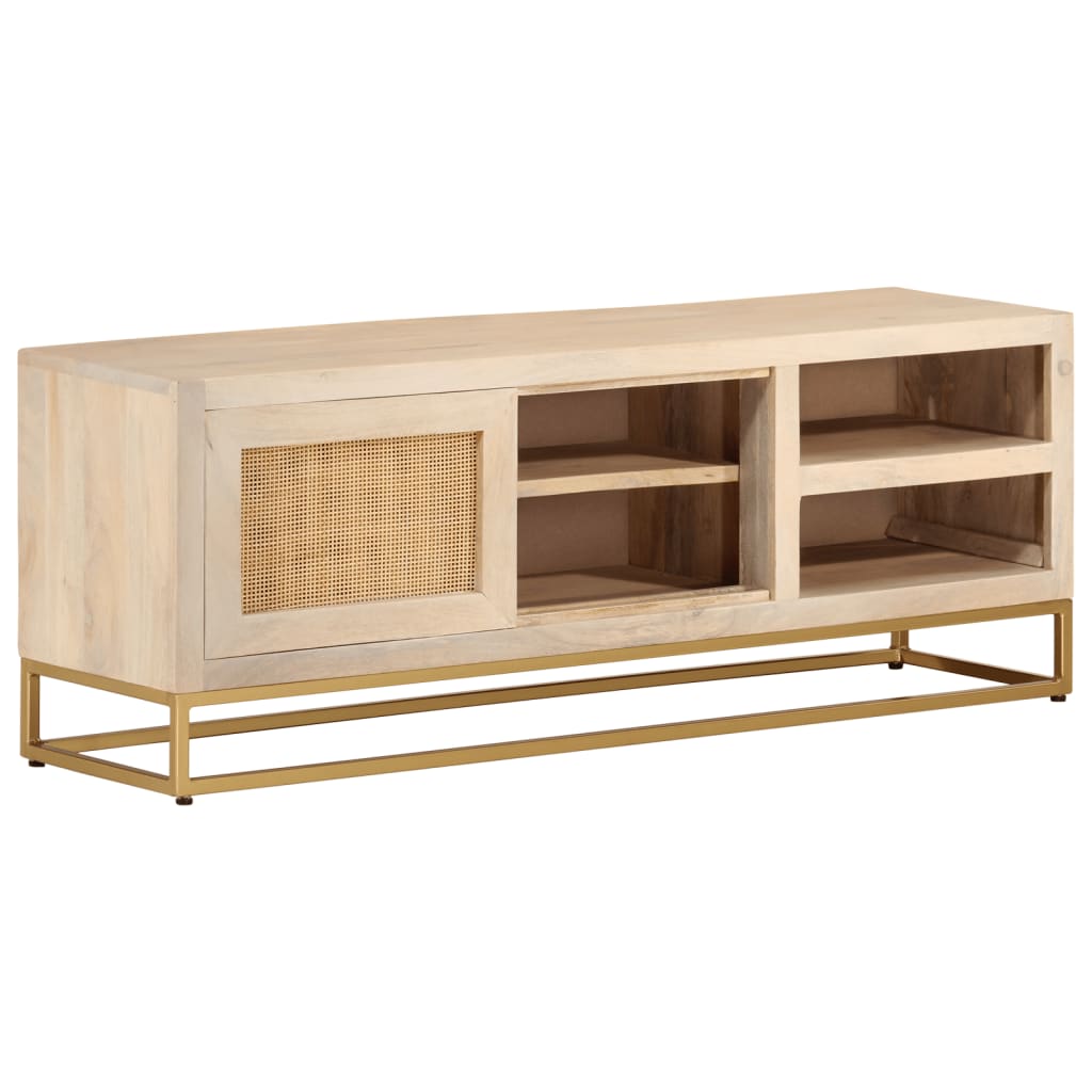 vidaXL Bedside Cabinet 40x30x50 cm Solid Mango Wood and Iron