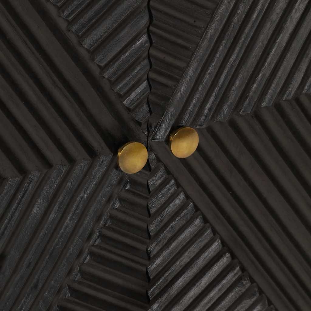 vidaXL Nachtkastje 40x30x50 cm massief mangohout en ijzer zwart