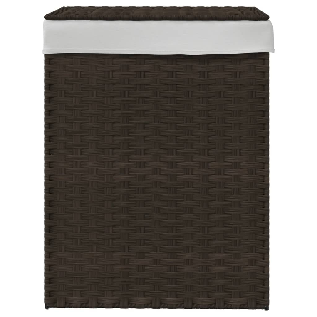 vidaXL Wasmand met deksel 46x33x60 cm poly rattan